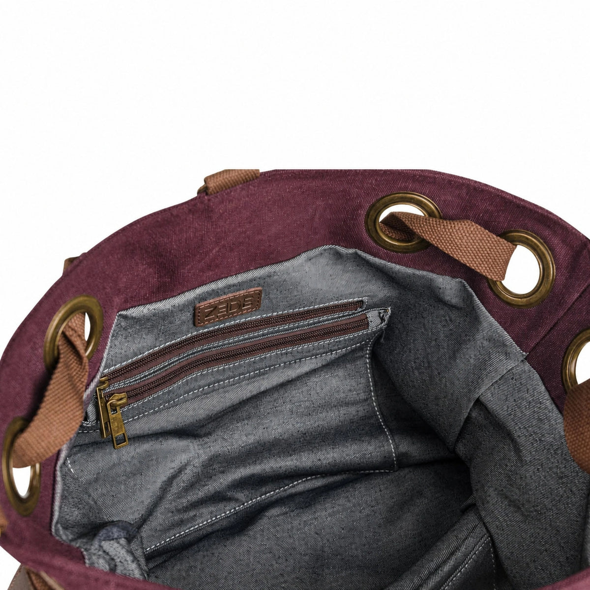 MONTPARNASSE canvas and leather convertible weekend bag, Burgundy
