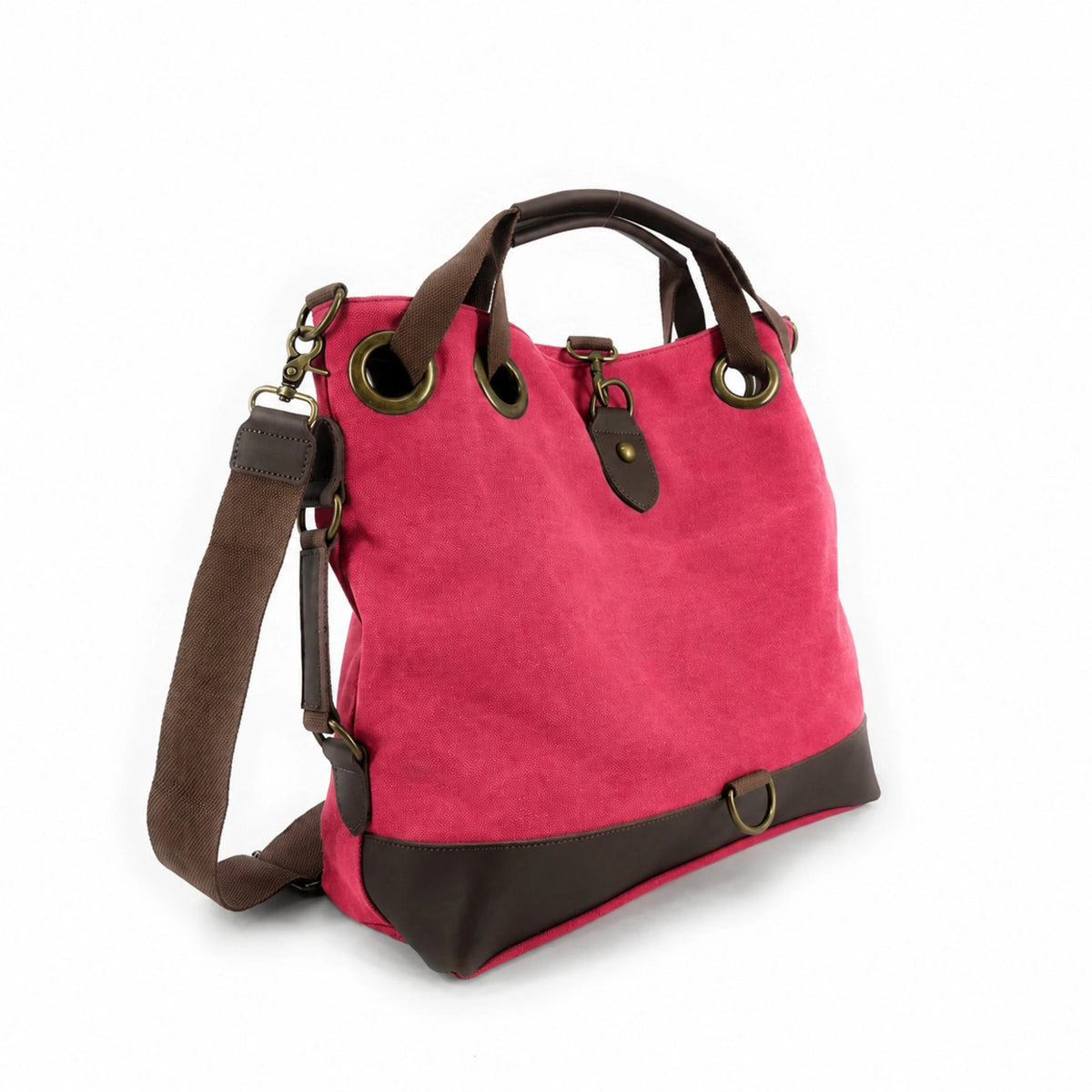 Borsa weekend convertibile in tela e pelle MONTPARNASSE Rosa lampone