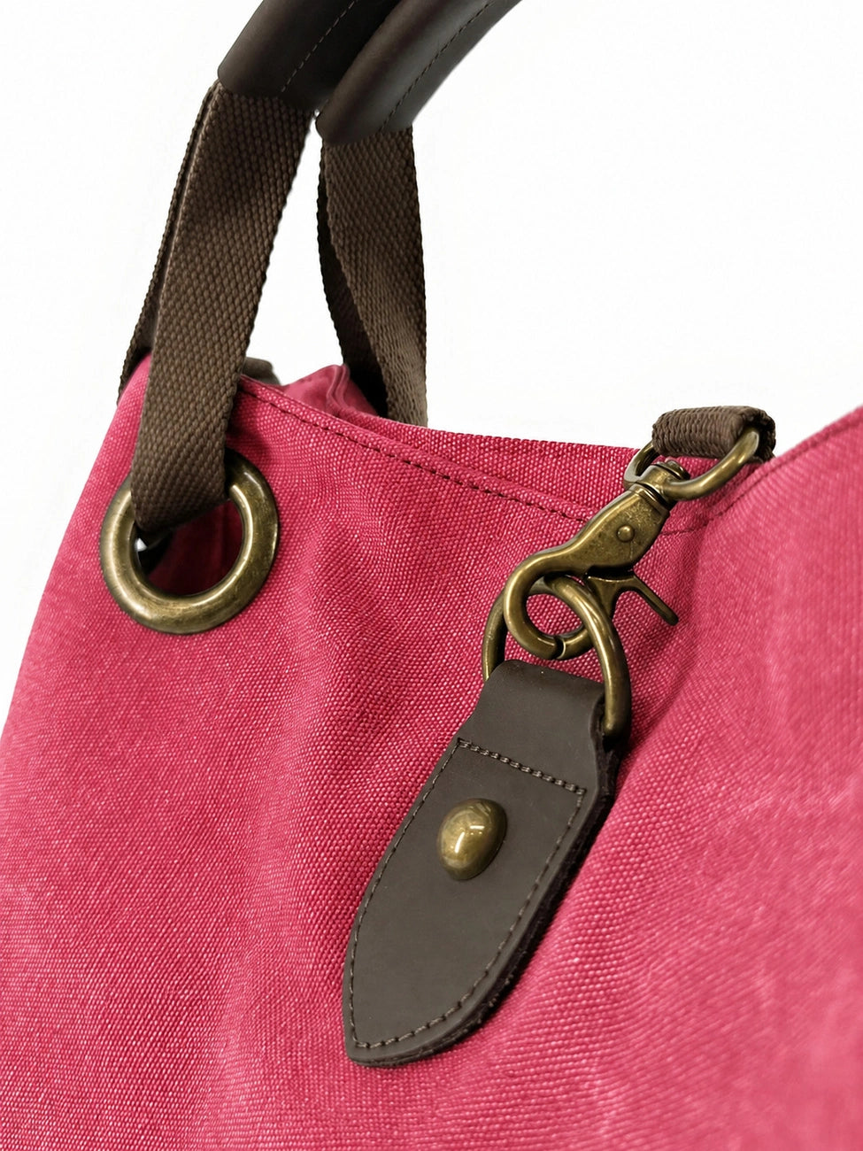 Borsa weekend convertibile in tela e pelle MONTPARNASSE Rosa lampone