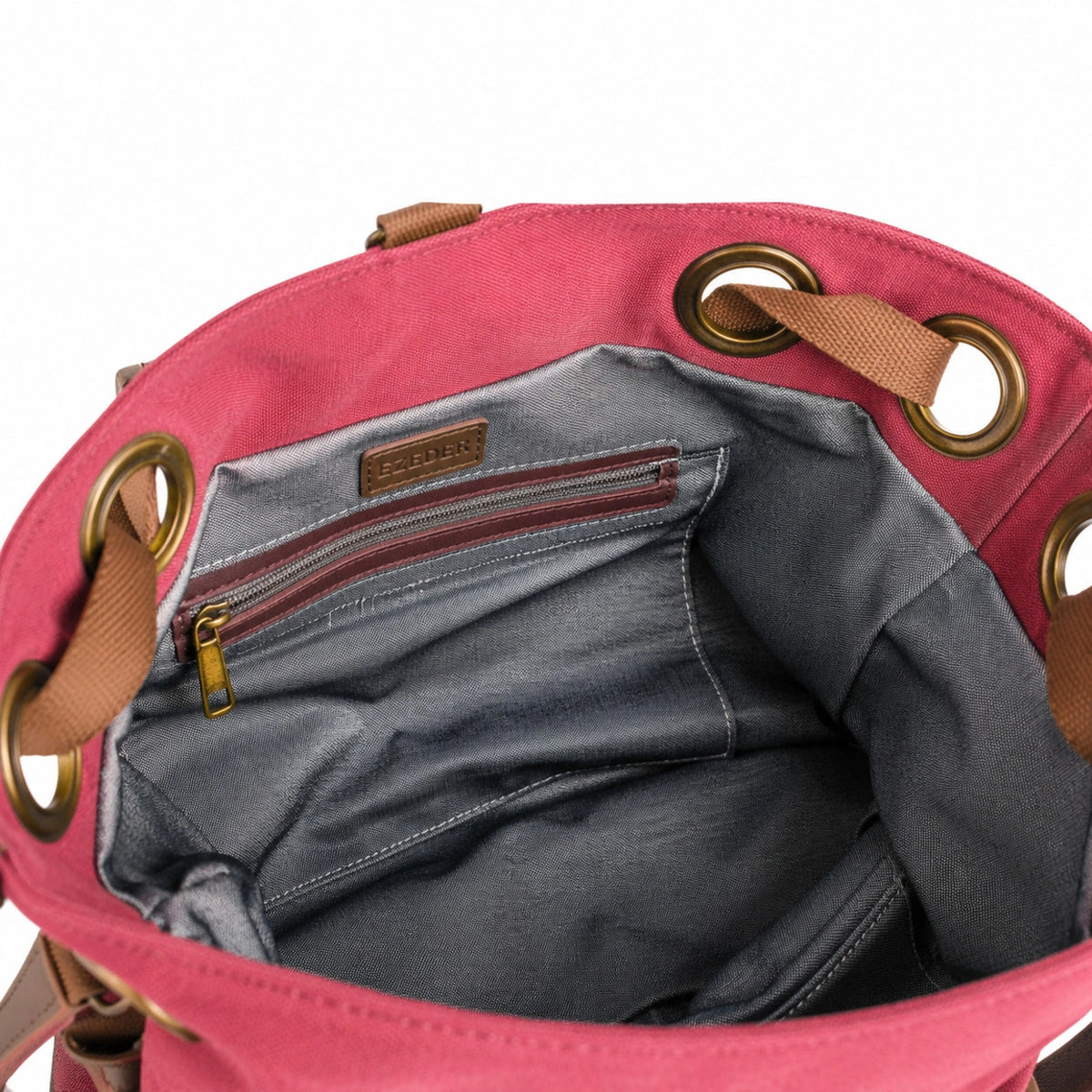 Borsa weekend convertibile in tela e pelle MONTPARNASSE Rosa lampone