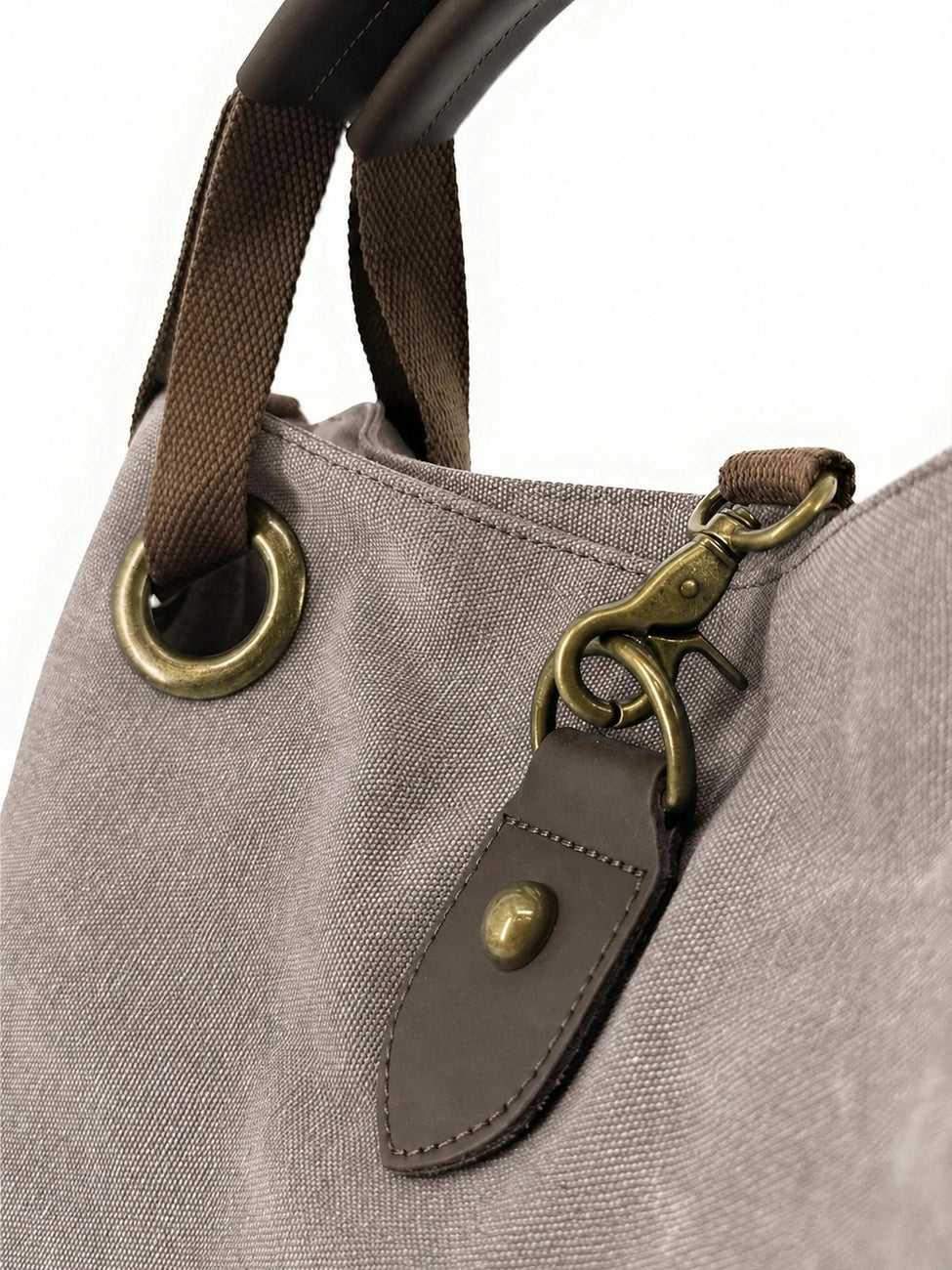 Bolsa de viaje convertible de lona y piel MONTPARNASSE Gris topo