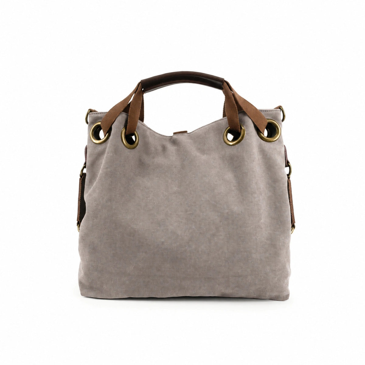Bolsa de viaje convertible de lona y piel MONTPARNASSE Gris topo