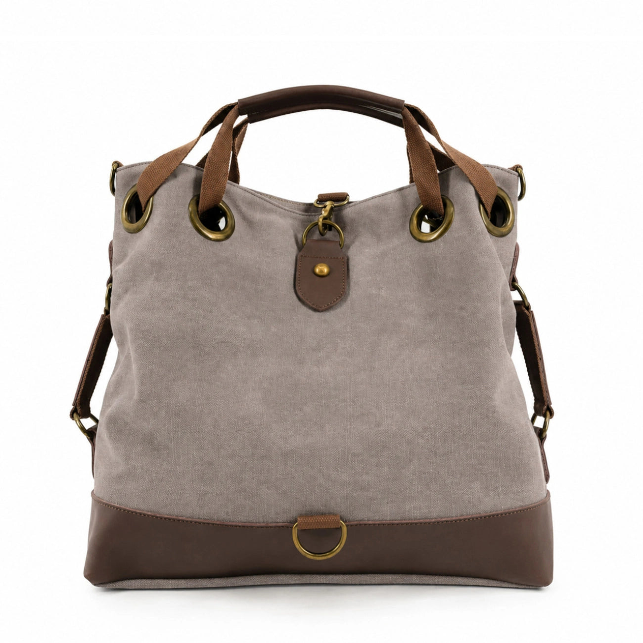 Sac week-end convertible en toile et cuir PINIPEL Gris taupé