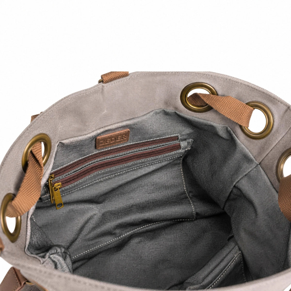 Bolsa de viaje convertible de lona y piel MONTPARNASSE Gris topo
