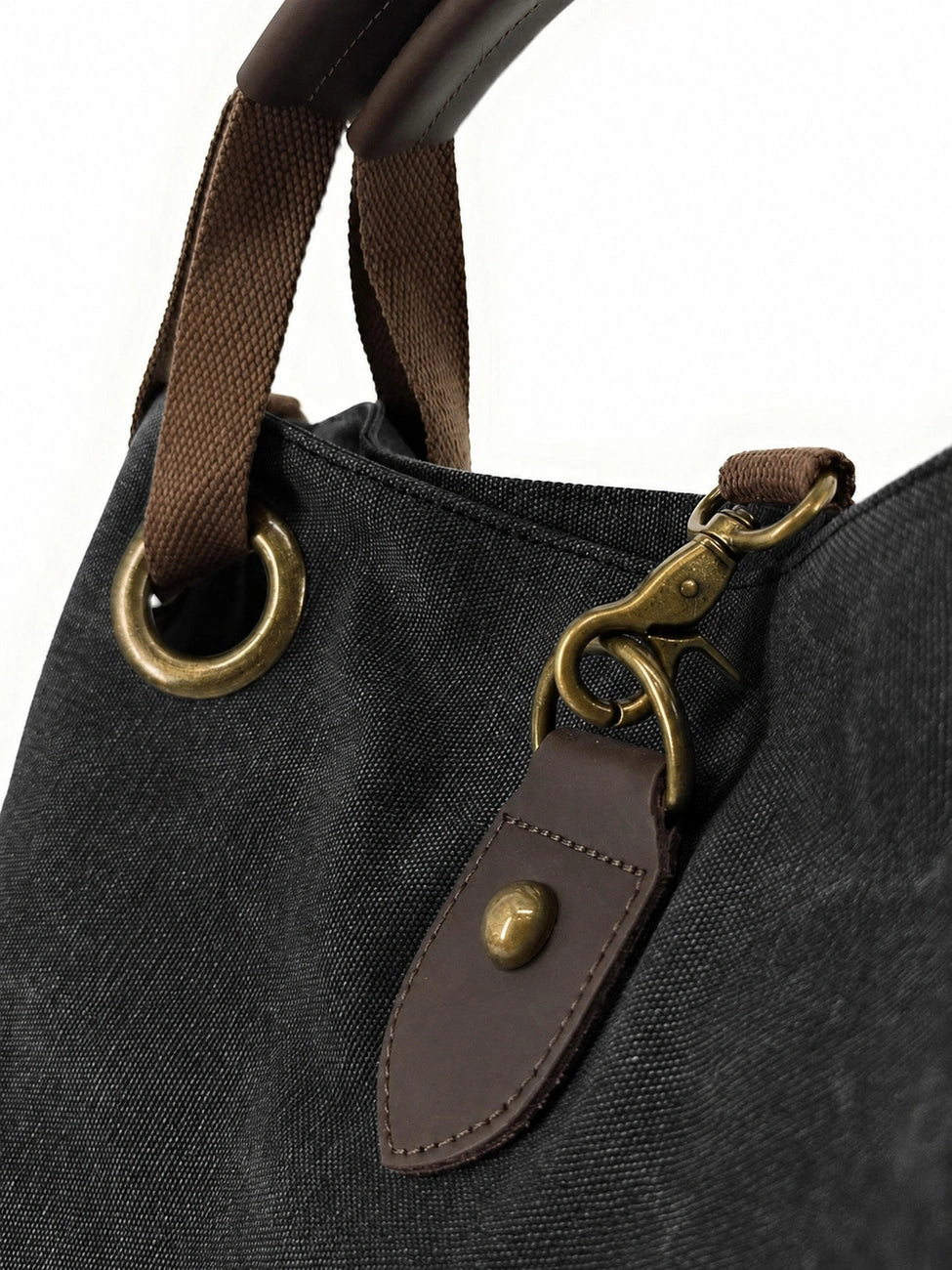 MONTPARNASSE canvas and leather convertible weekend bag, Black