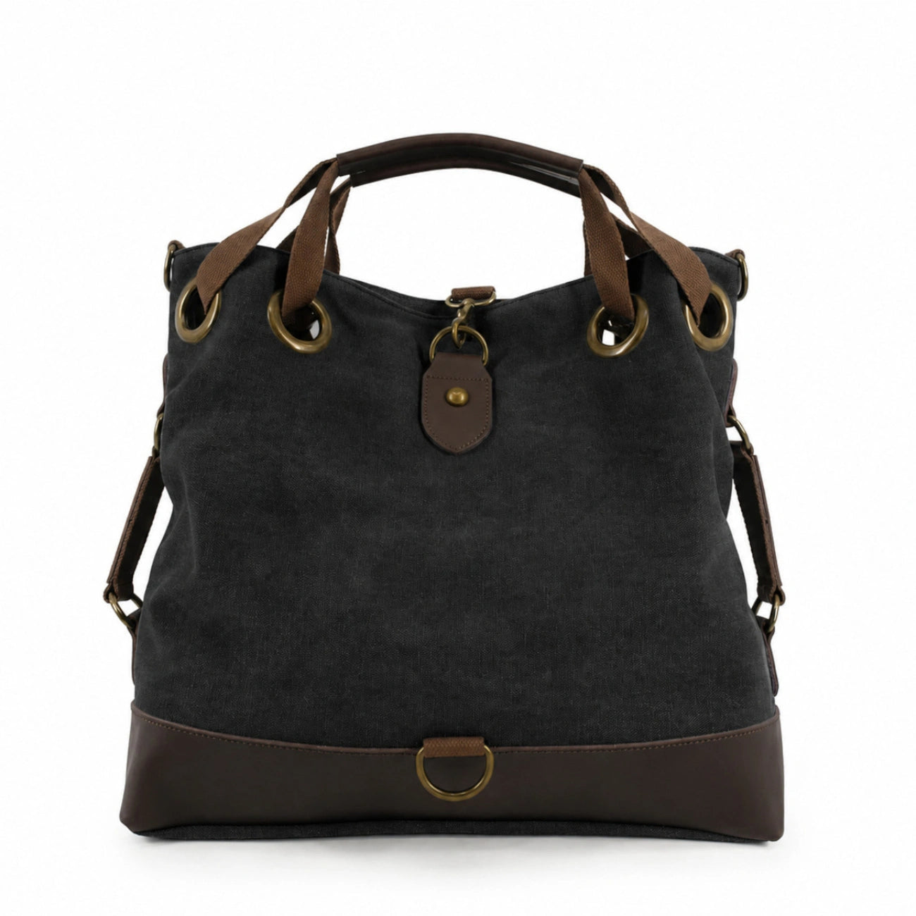 Sac week-end convertible en toile et cuir PINIPEL Noir