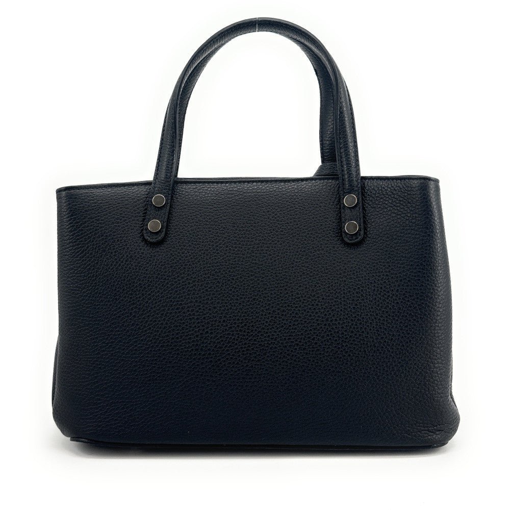 Sac cabas trapèze en cuir grainé ANVERS Noir