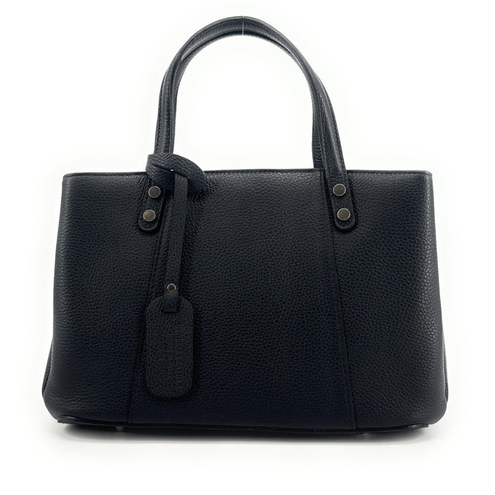 Sac cabas trapèze en cuir grainé ANVERS Noir