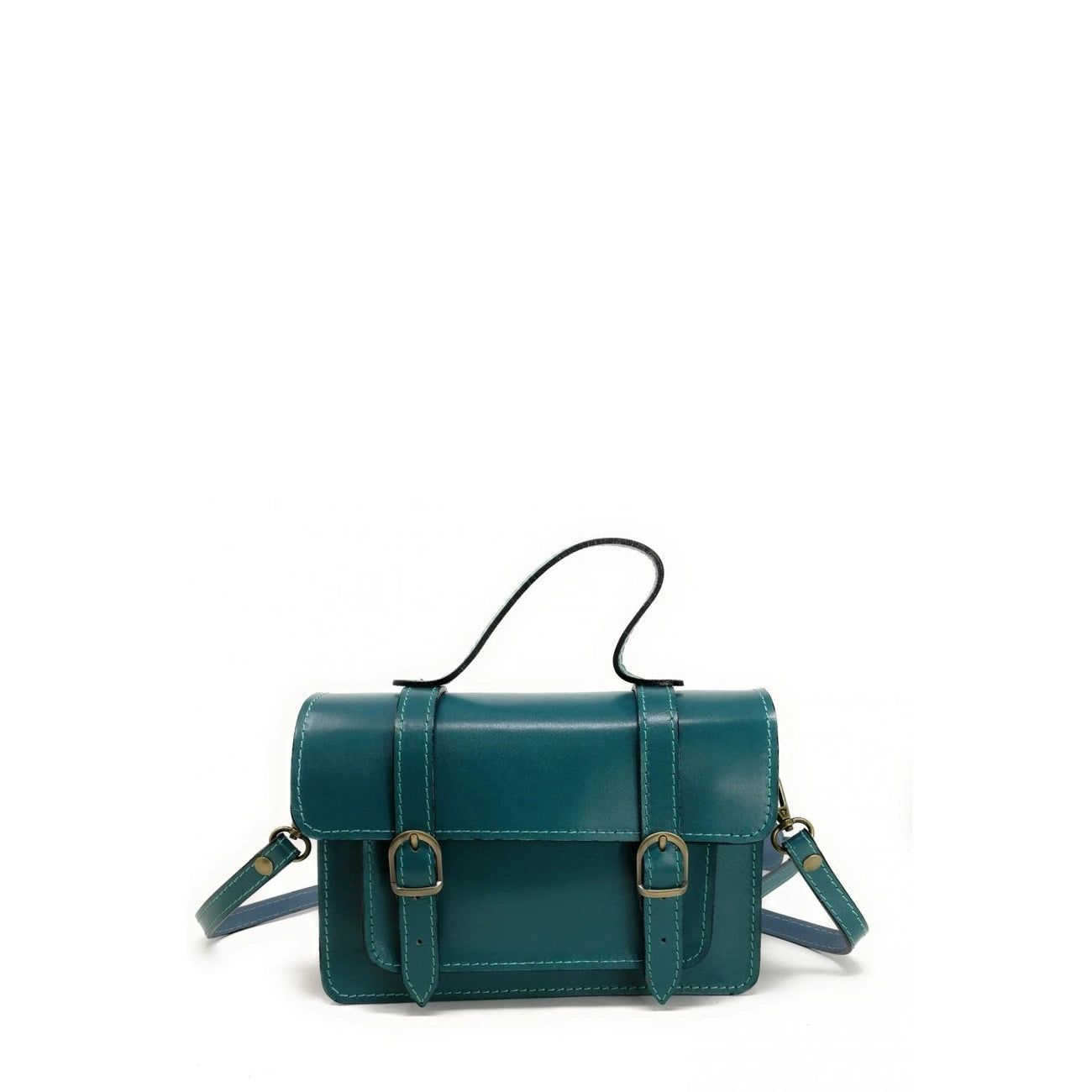 Borsa a mano in pelle liscia SAND Blu verde petrolio