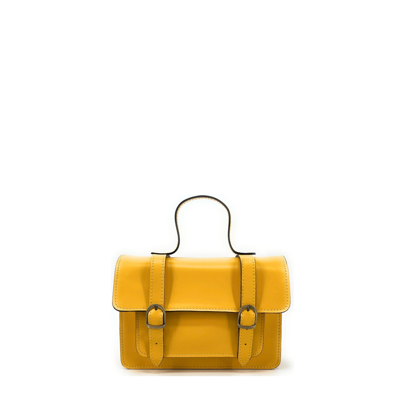 Borsa a mano in pelle liscia SAND Giallo girasole