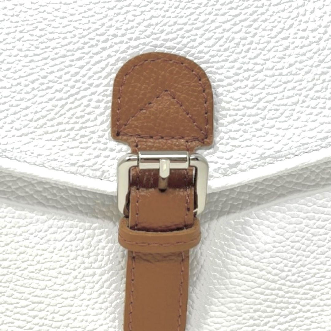 Sac cartable en cuir grainé CALVI Blanc