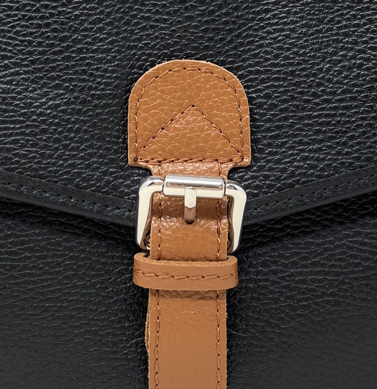 Sac cartable en cuir grainé CALVI Noir