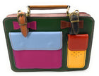 Smooth leather satchel bag PICADILLY CIRKUS Multicolored green 25