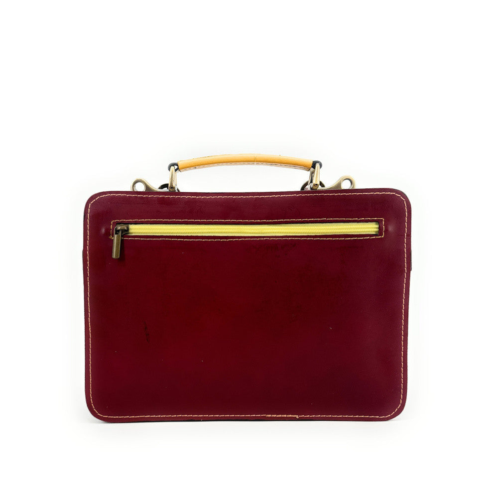 Sac cartable en cuir lisse PICADILLY CIRKUS vert multicolore 13