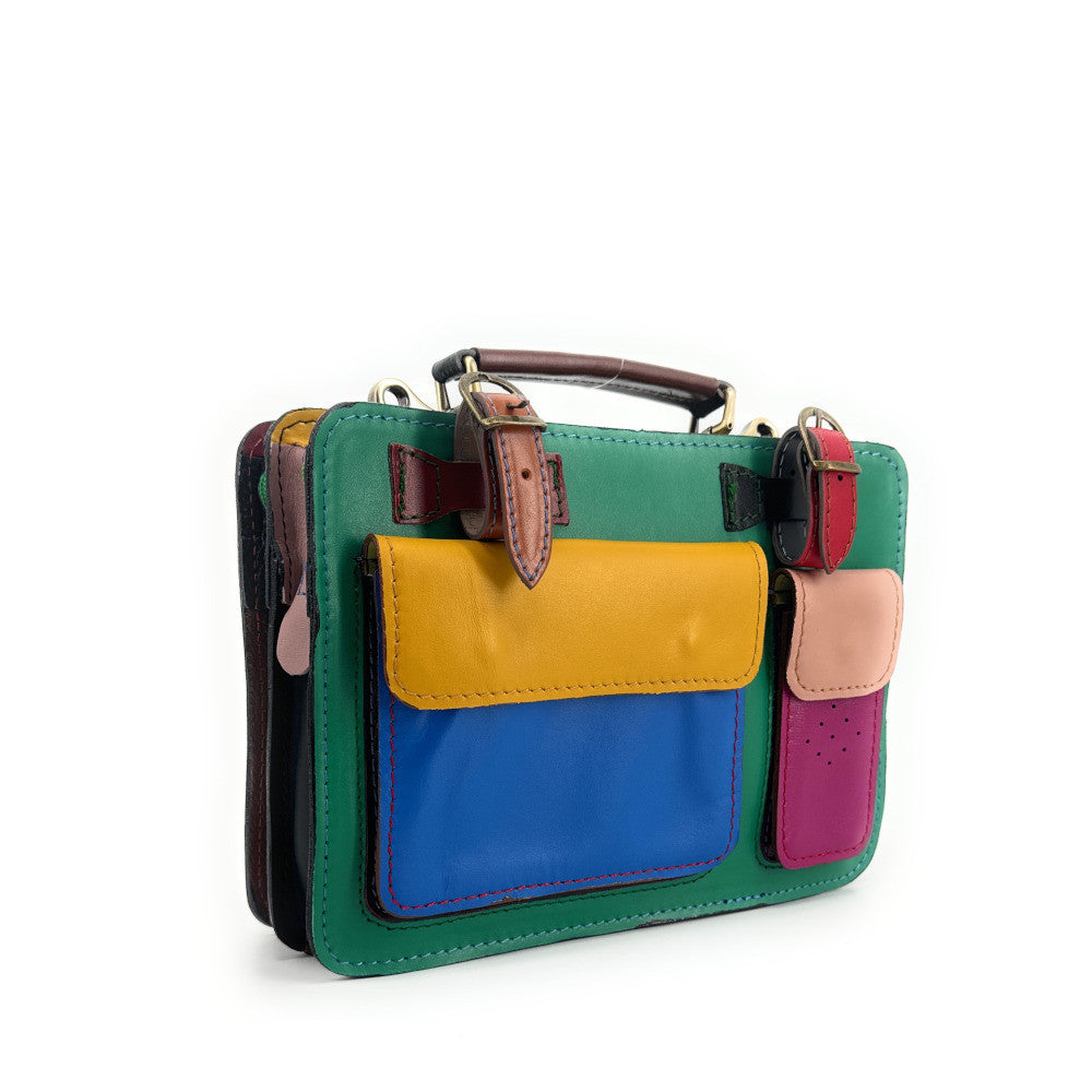 Sac cartable en cuir lisse PICADILLY CIRKUS Vert intense