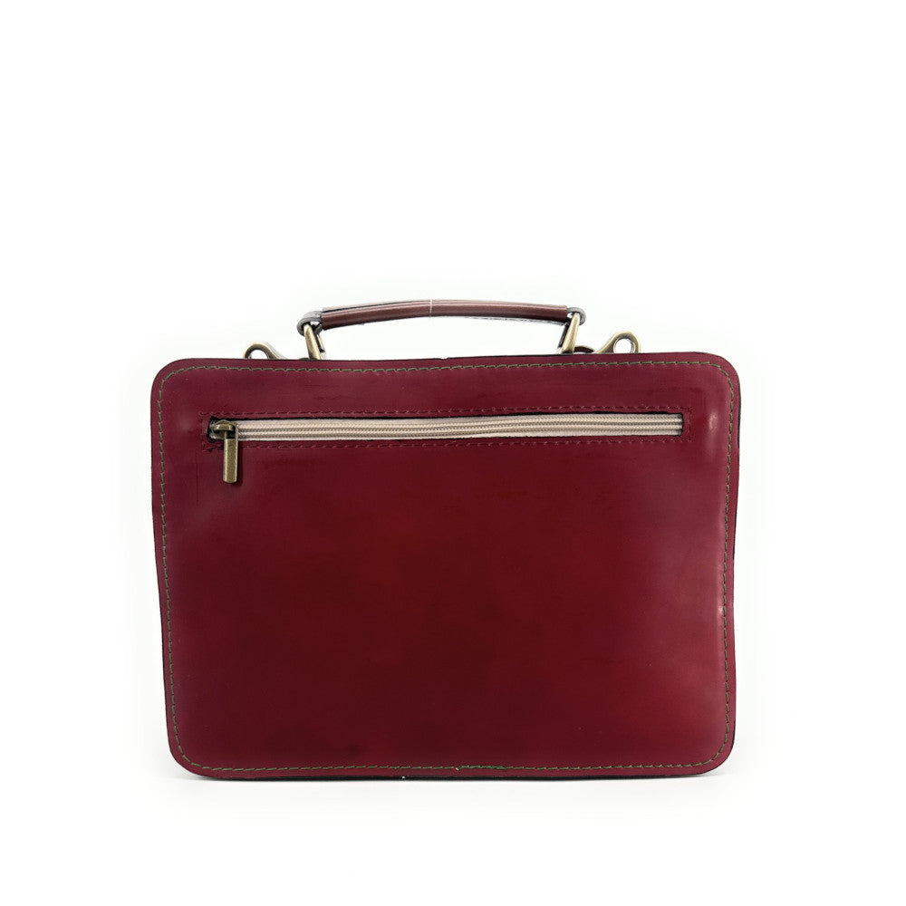 Sac cartable en cuir lisse PICADILLY CIRKUS Vert intense