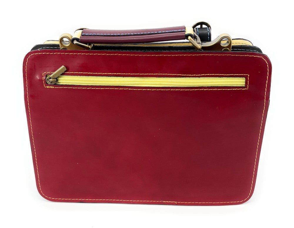 Sac cartable en cuir lisse PICADILLY CIRKUS Rose fuchsia