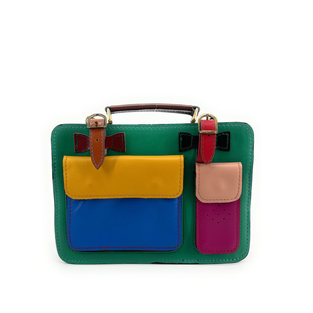 Sac cartable en cuir lisse PICADILLY CIRKUS Vert intense
