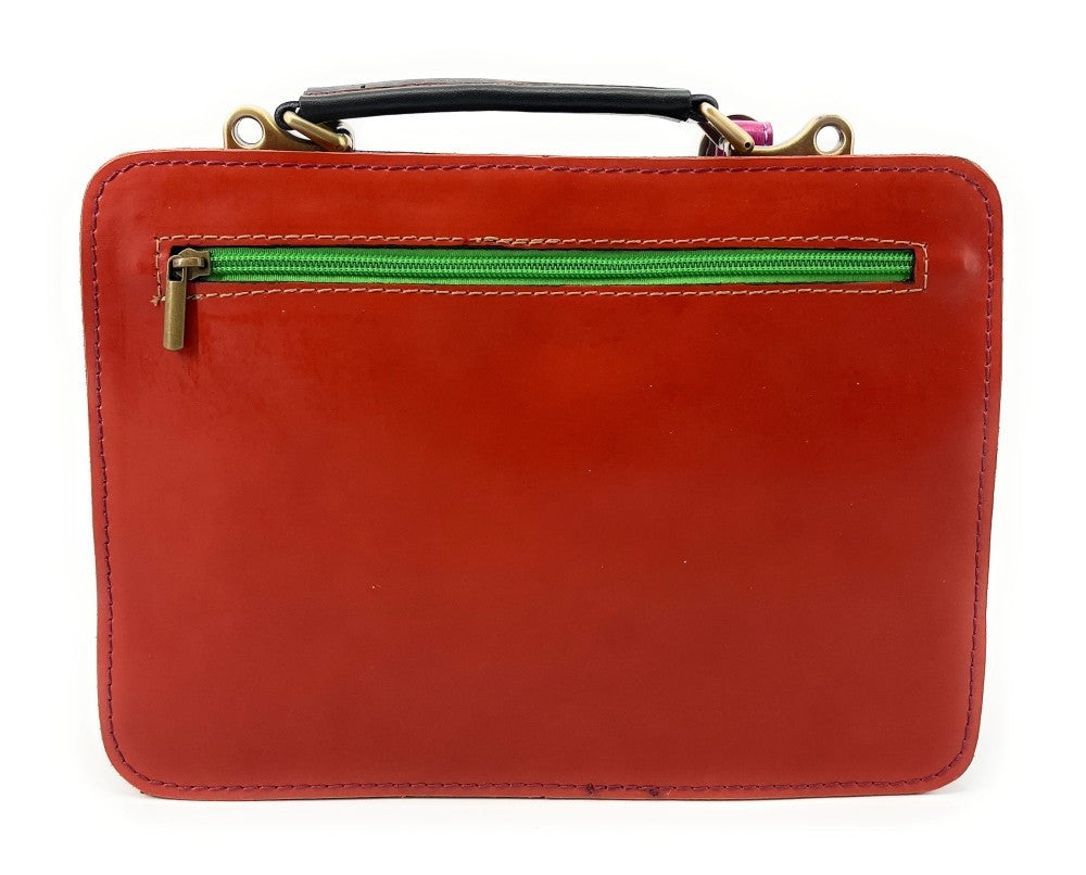 Sac cartable en cuir lisse PICADILLY CIRKUS Bleu
