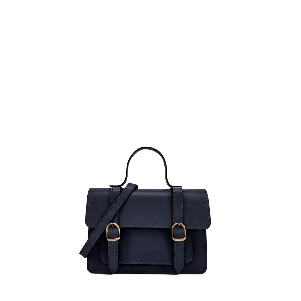 Handtasche aus Glattleder SAND Marineblau