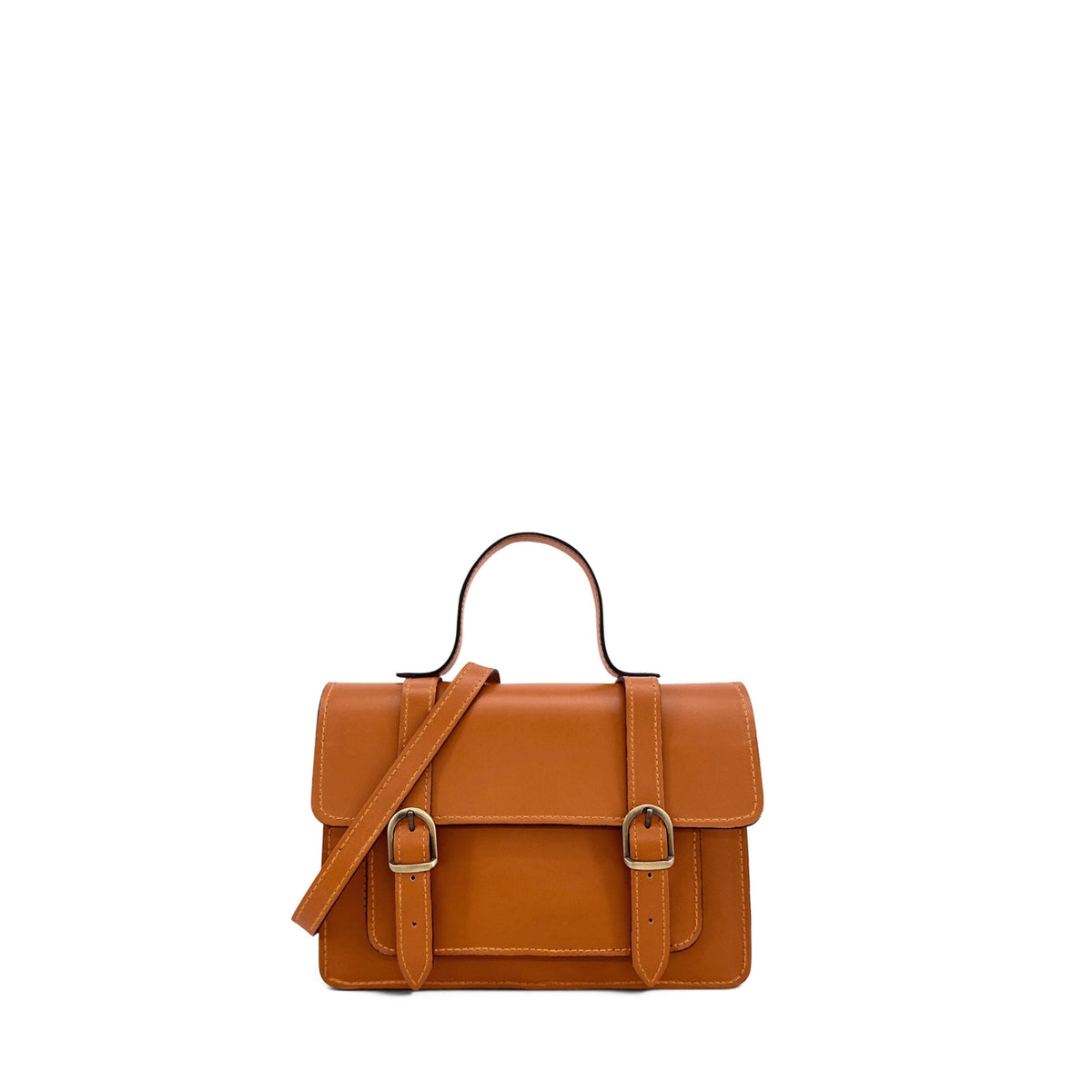 SAND smooth leather handbag, Cognac brown