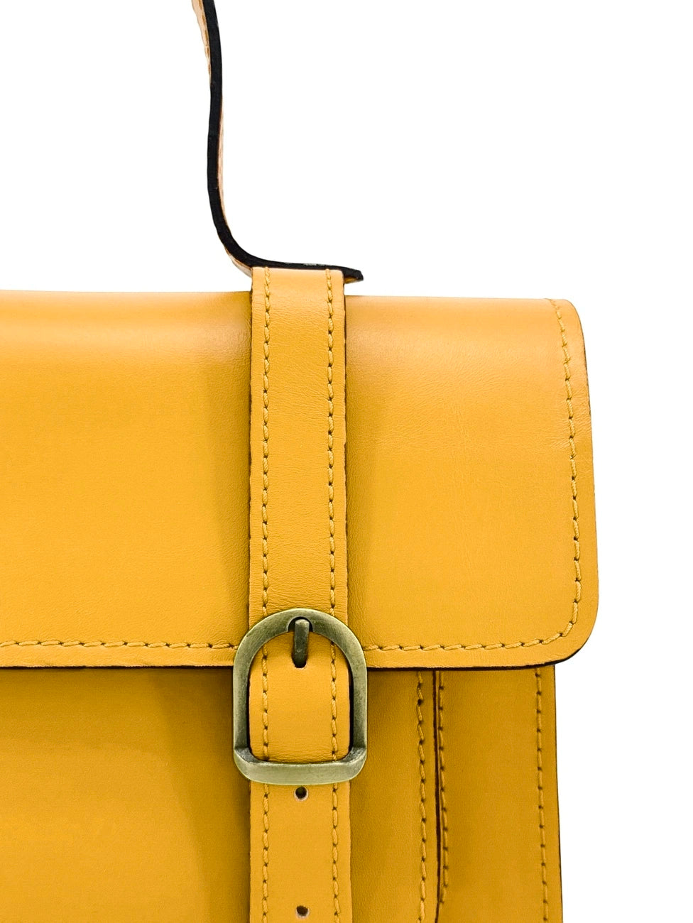 Borsa a mano in pelle liscia SAND Giallo girasole