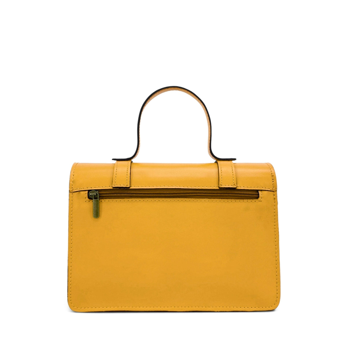 Borsa a mano in pelle liscia SAND Giallo girasole