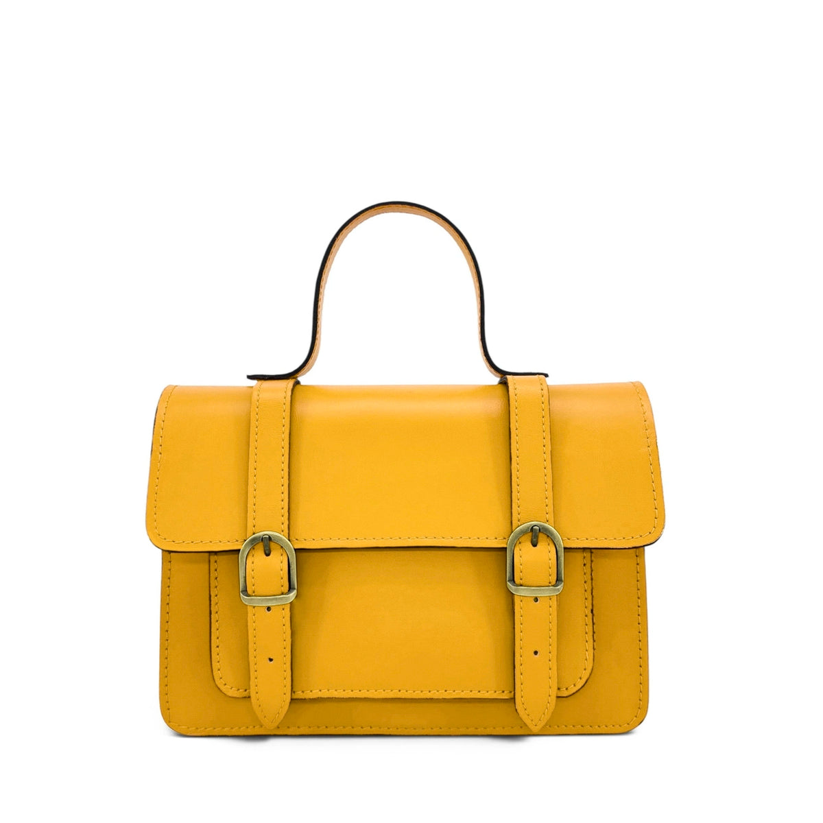 Borsa a mano in pelle liscia SAND Giallo girasole