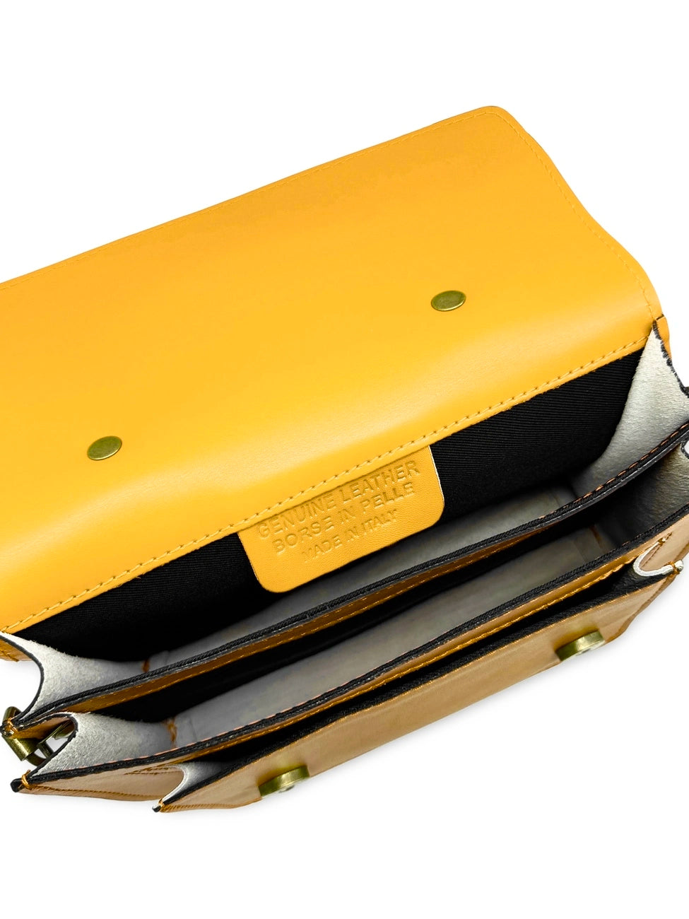 Borsa a mano in pelle liscia SAND Giallo girasole