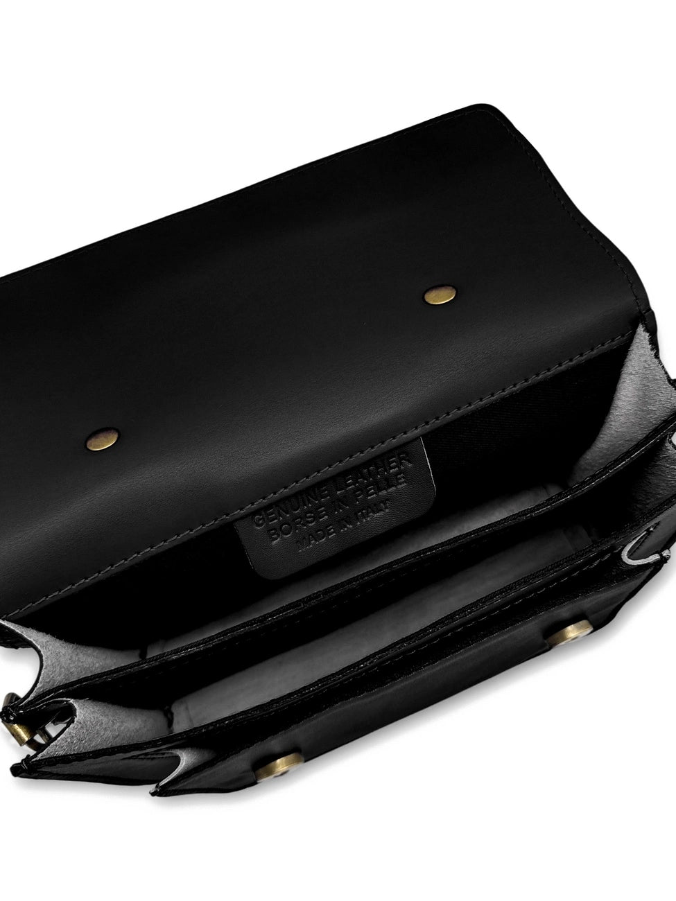 SAND black smooth leather handbag