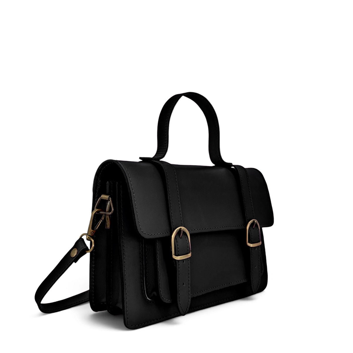 Bolso de piel lisa SAND negro