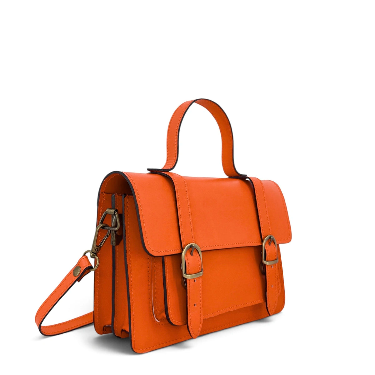 Handtasche aus Glattleder SAND Waldgrün