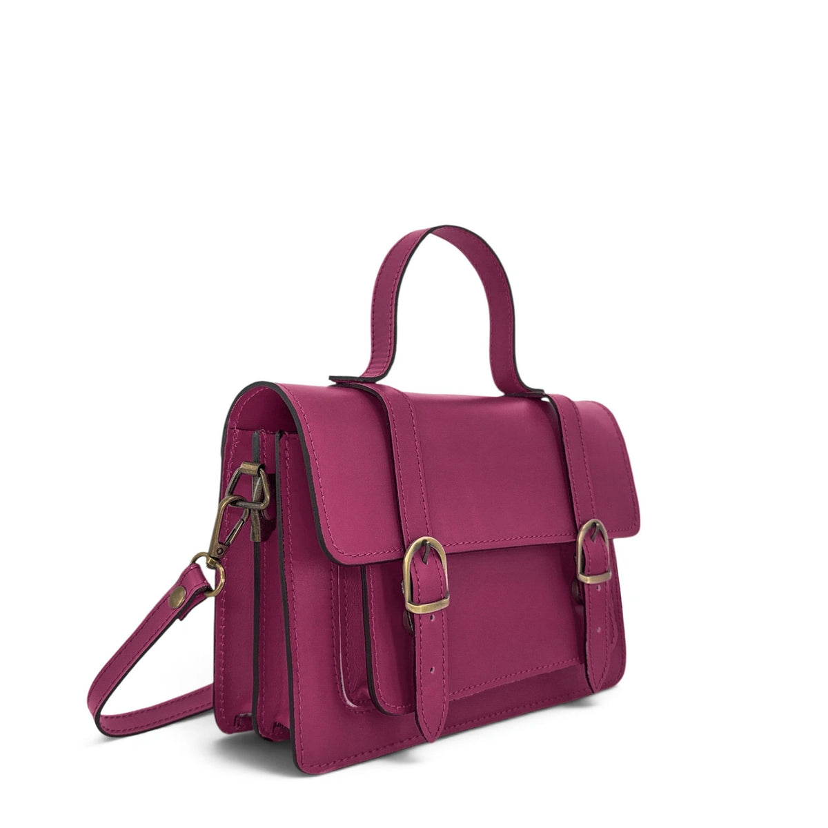 Handtasche aus Glattleder SAND Waldgrün