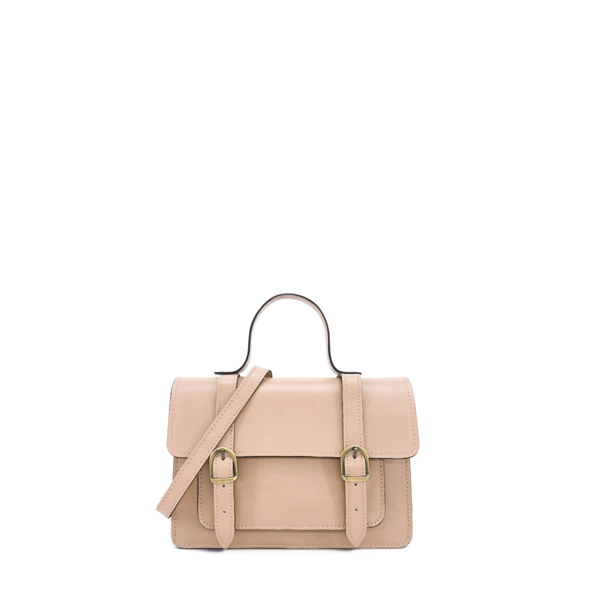Handtasche aus Glattleder SAND Waldgrün