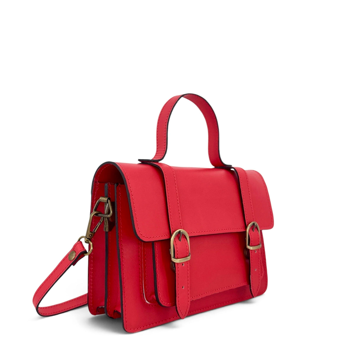 SAND madder red smooth leather handbag