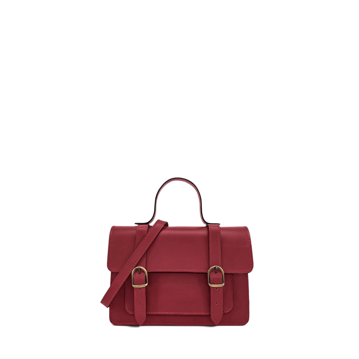SAND dark red smooth leather handbag