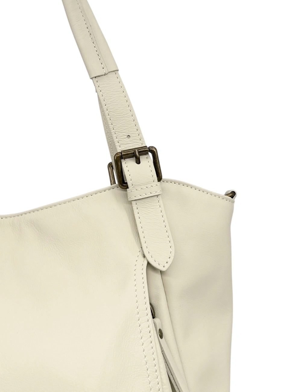 Tasche aus Glattleder ELTON Cremebeige