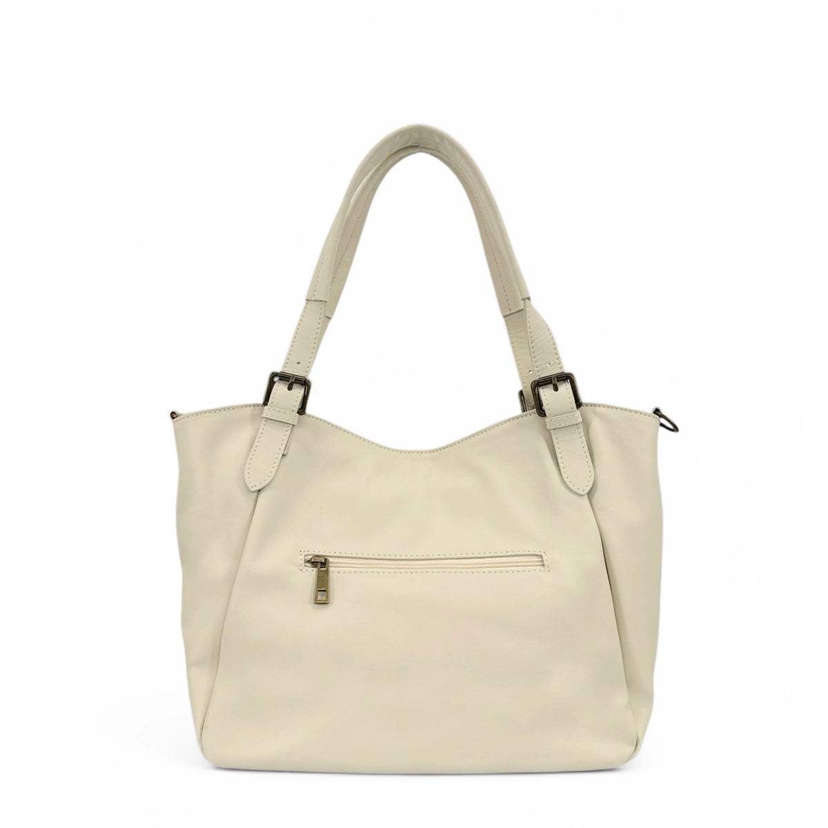 Tasche aus Glattleder ELTON Cremebeige