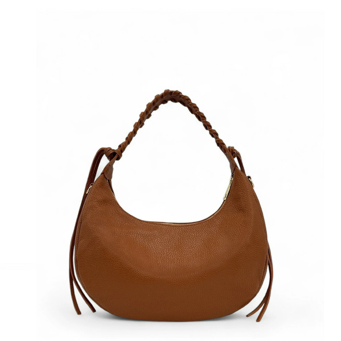 Bag cabas in Italian leather and canvas BALI Light gray