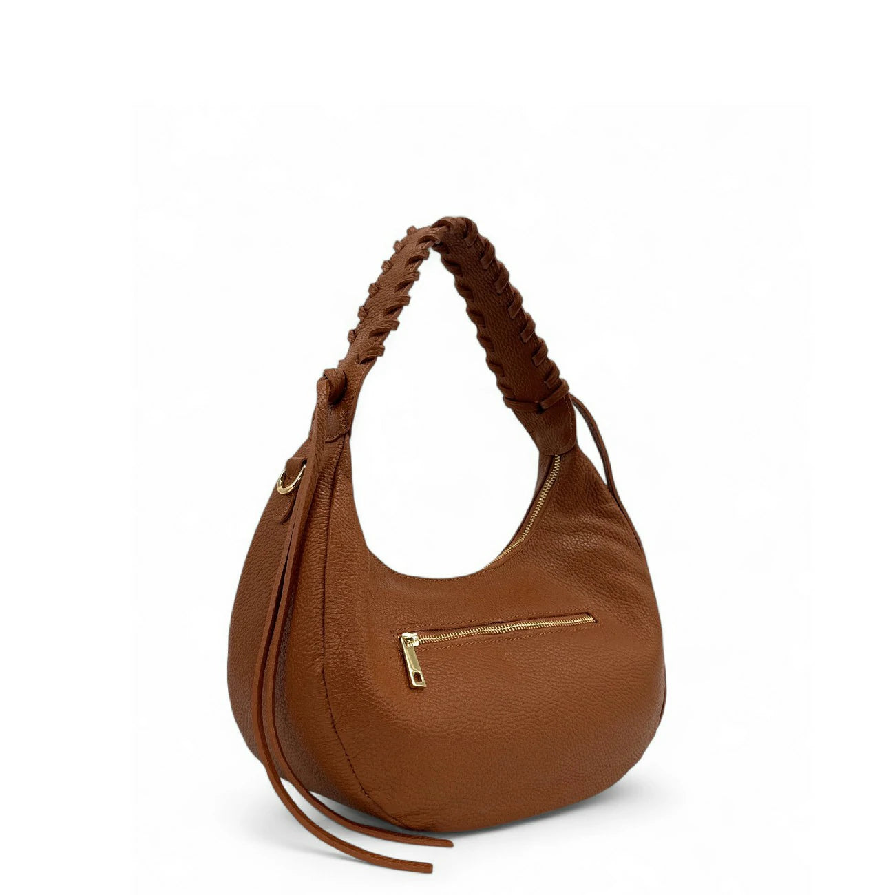 Bag cabas in Italian leather and canvas BALI Light gray