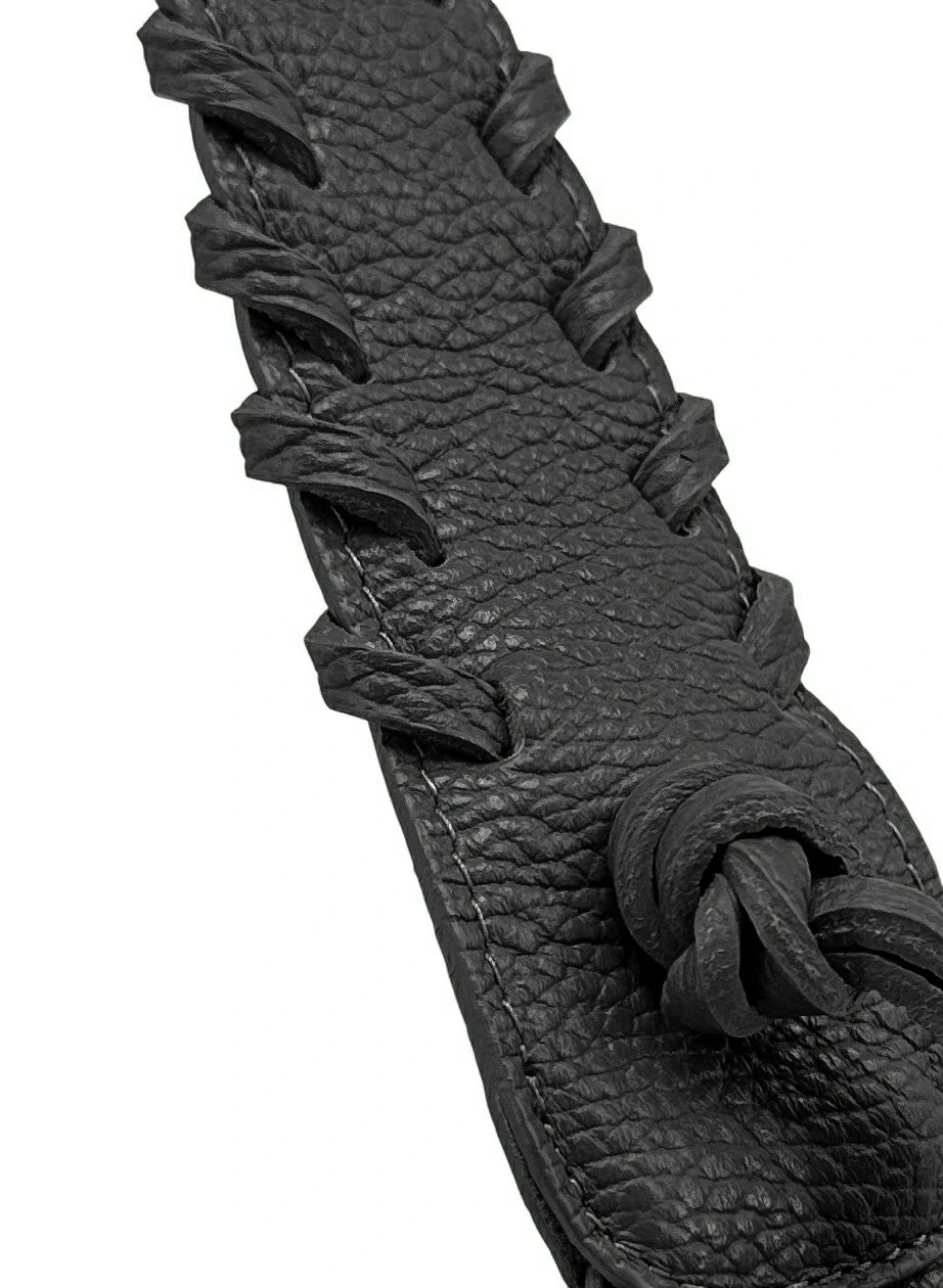 Borsa a mezzaluna in pelle martellata NYX Nero