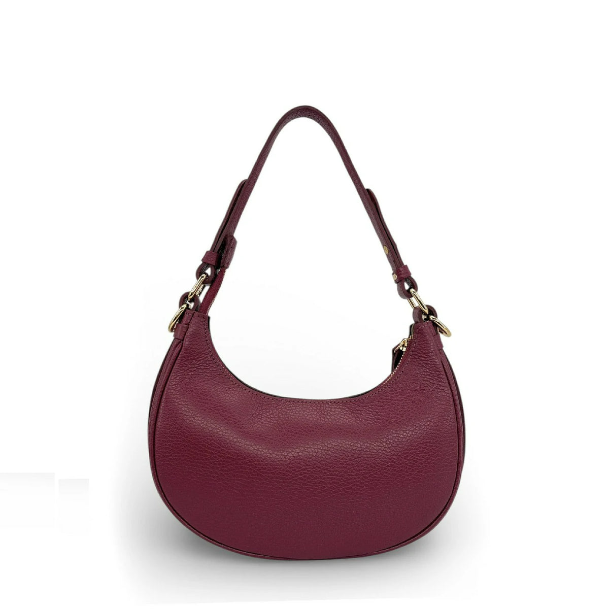 Halbmond-Handtasche aus Wildleder MUNE Bordeauxrot