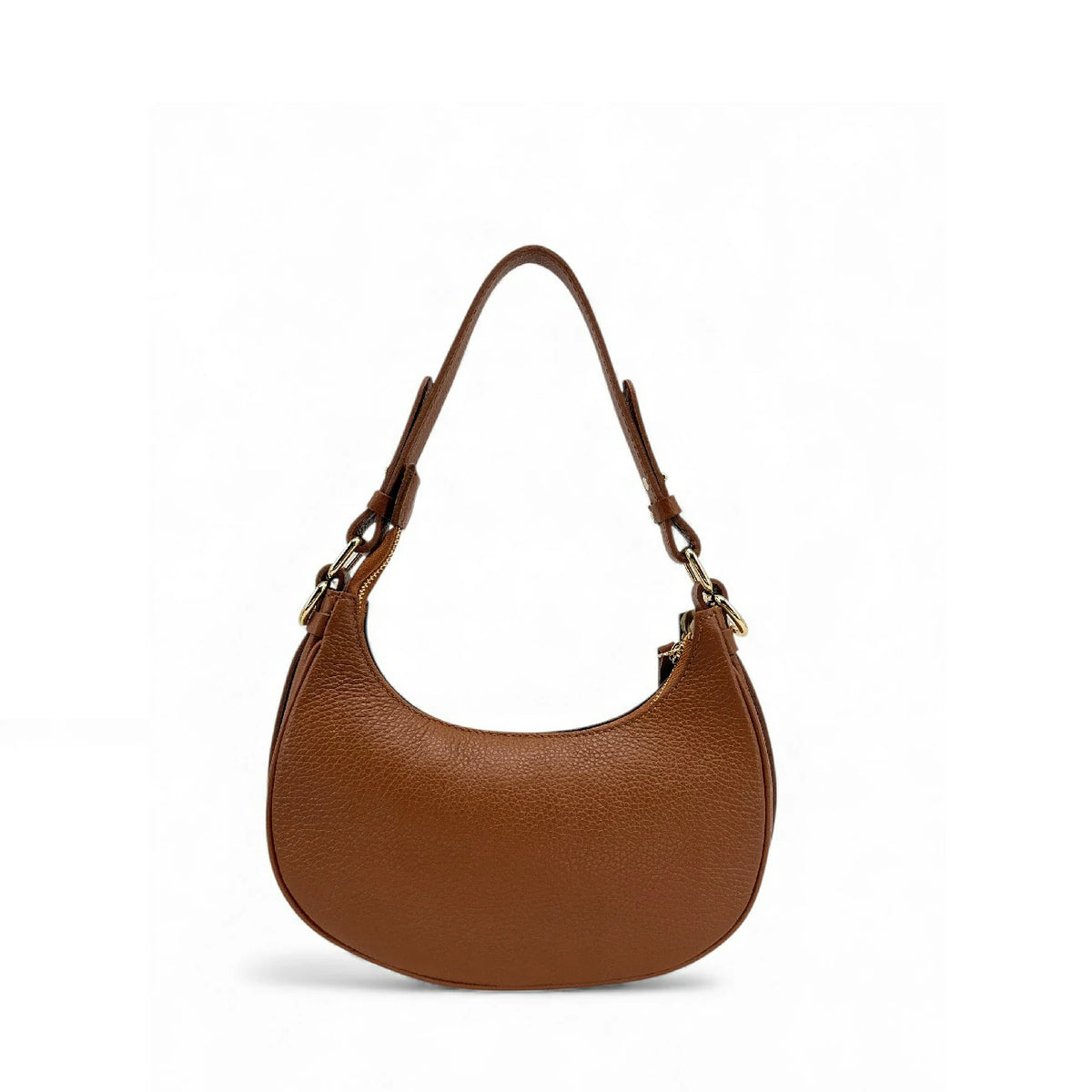 Wildleder-Halbmond-Handtasche MUNE Dunkelcamel
