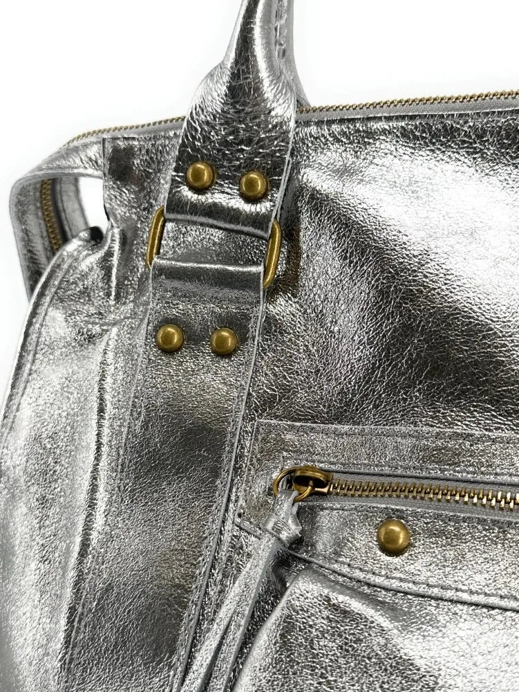Sac de bureau en cuir irisé SANDSTORM E.L. SIROCCO Argent foncé Argent foncé