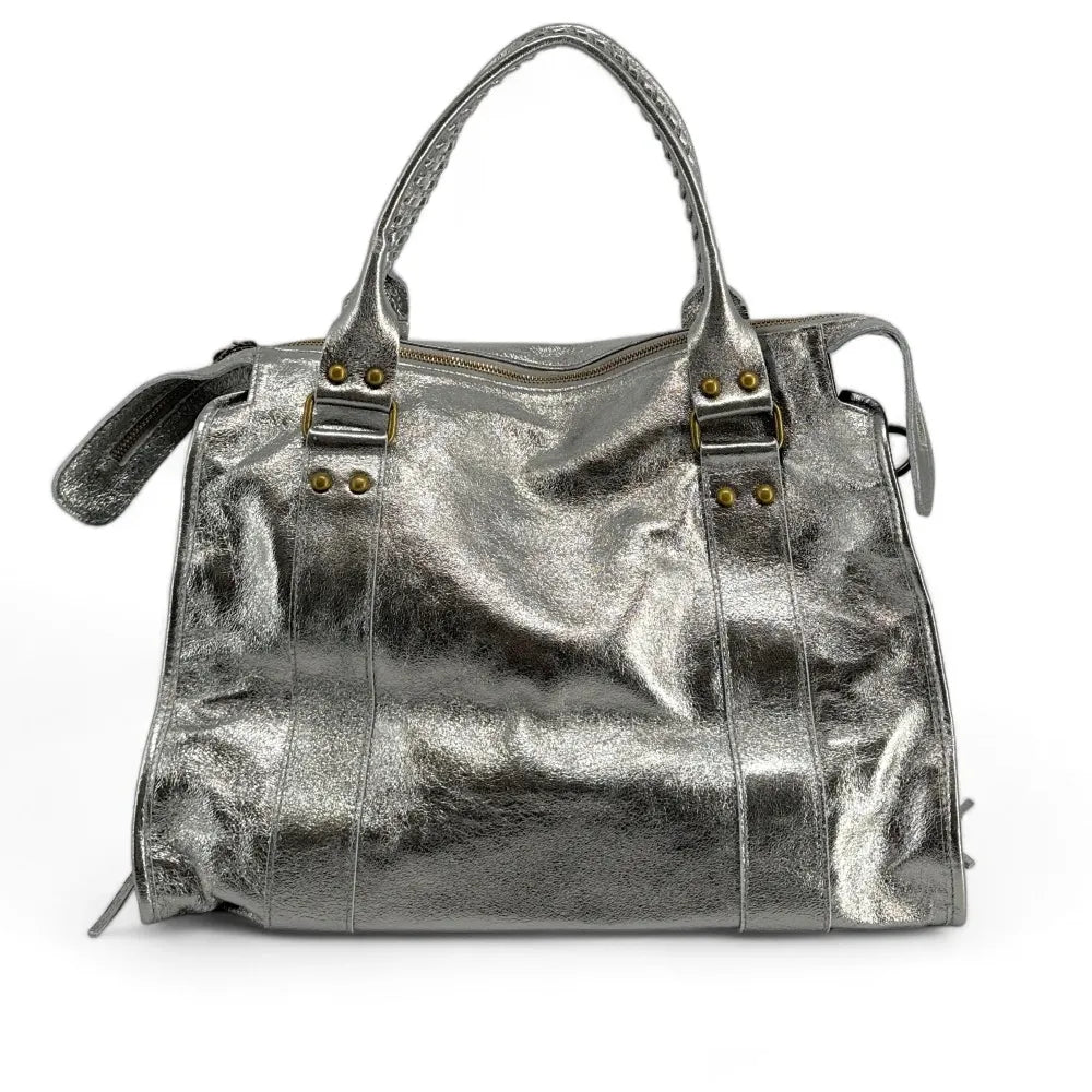 Sac de bureau en cuir irisé SANDSTORM E.L. SIROCCO Argent foncé Argent foncé