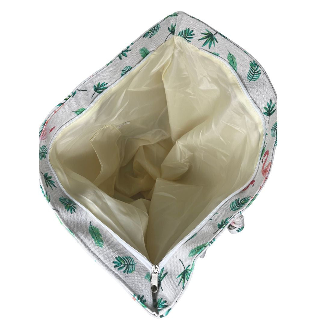 Sac de plage en polyester imprimé NAKURU Blanc Flamands blanc