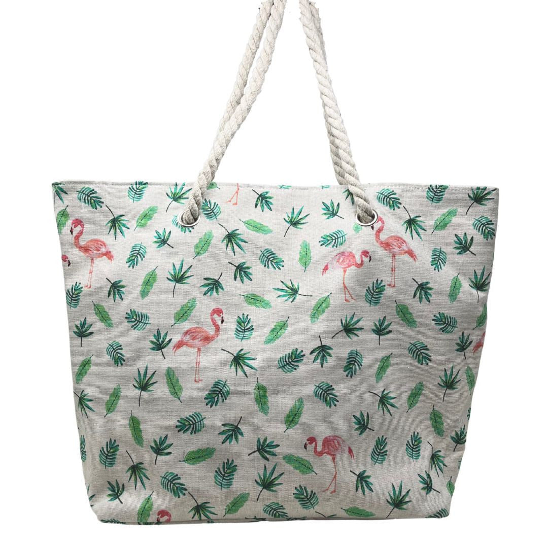 Sac de plage en polyester imprimé NAKURU Blanc Flamands blanc