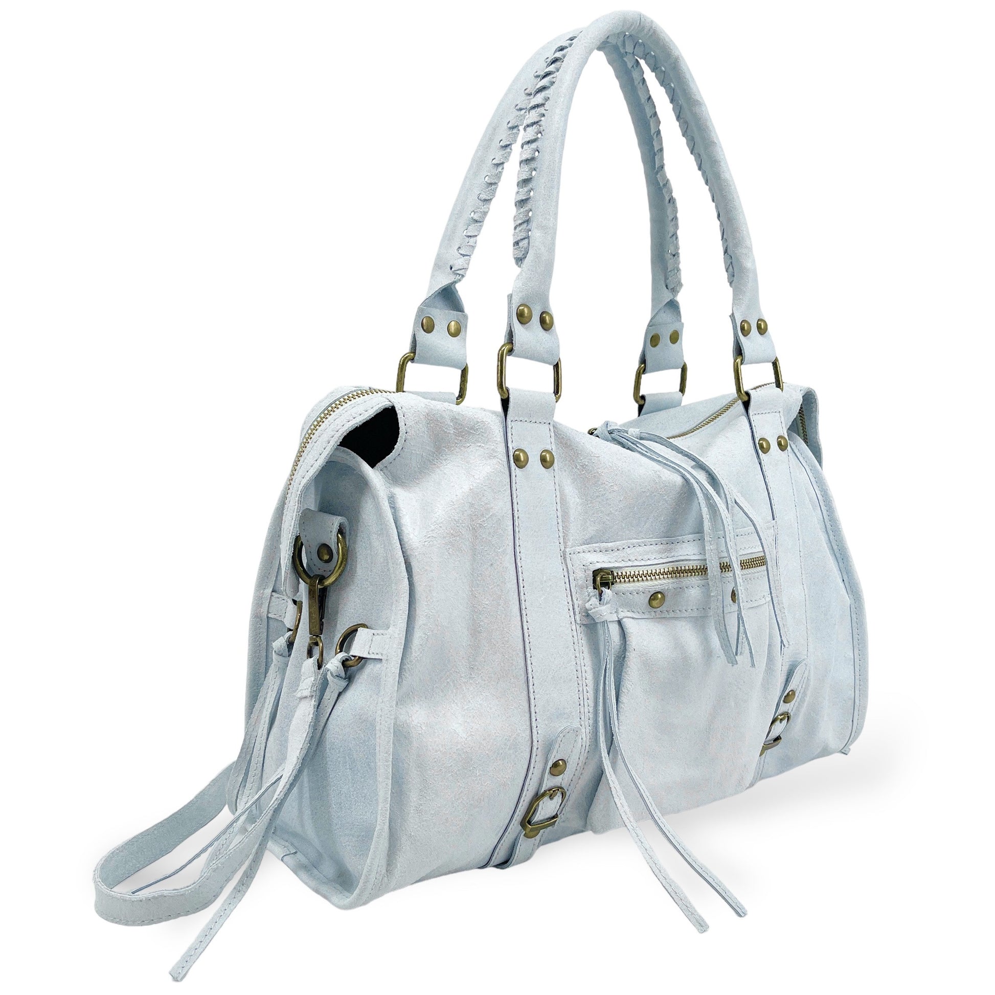 Sac de rentrée en cuir brossé SANDSTORM Blanc Blanc nuage