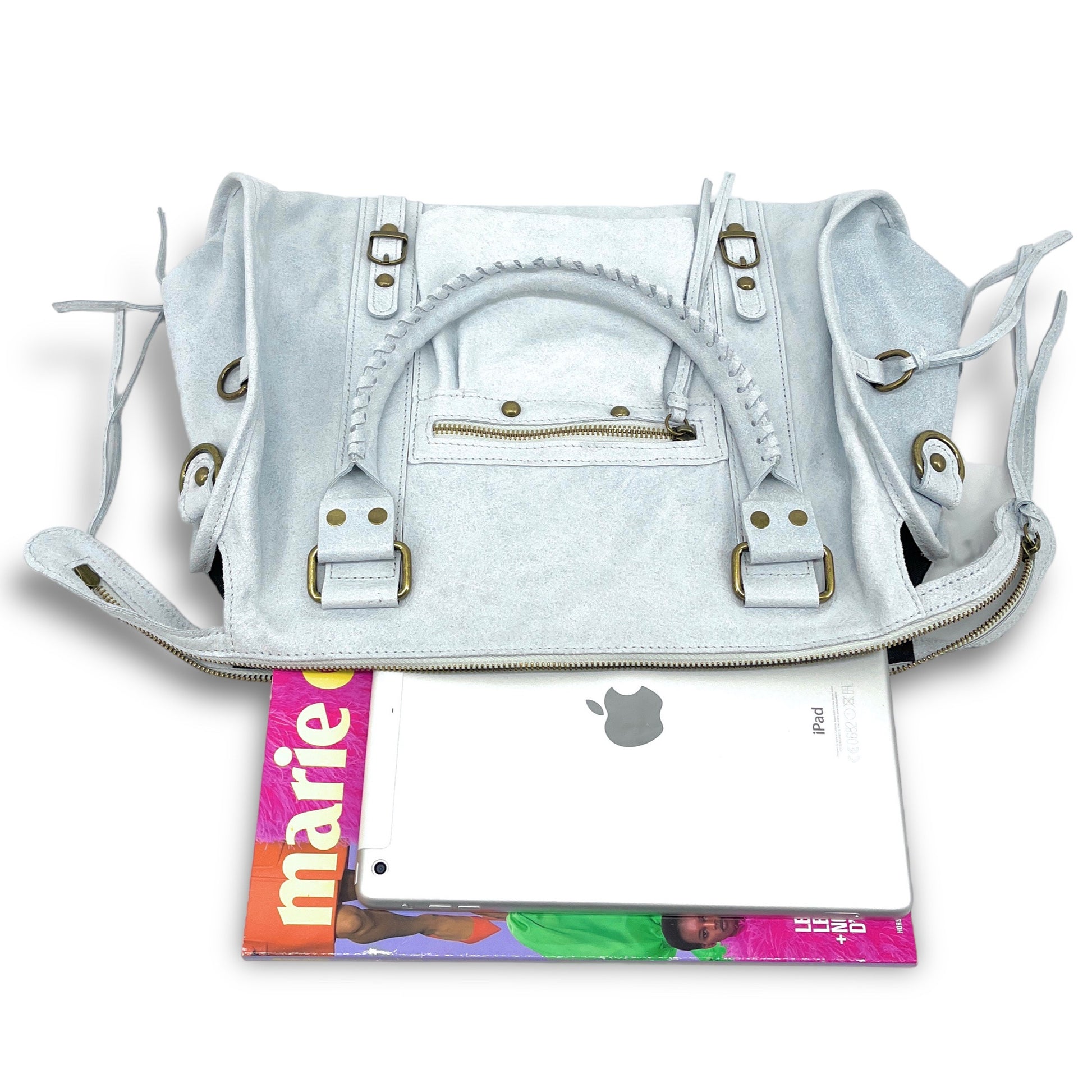 Sac de rentrée en cuir brossé SANDSTORM Blanc Blanc nuage
