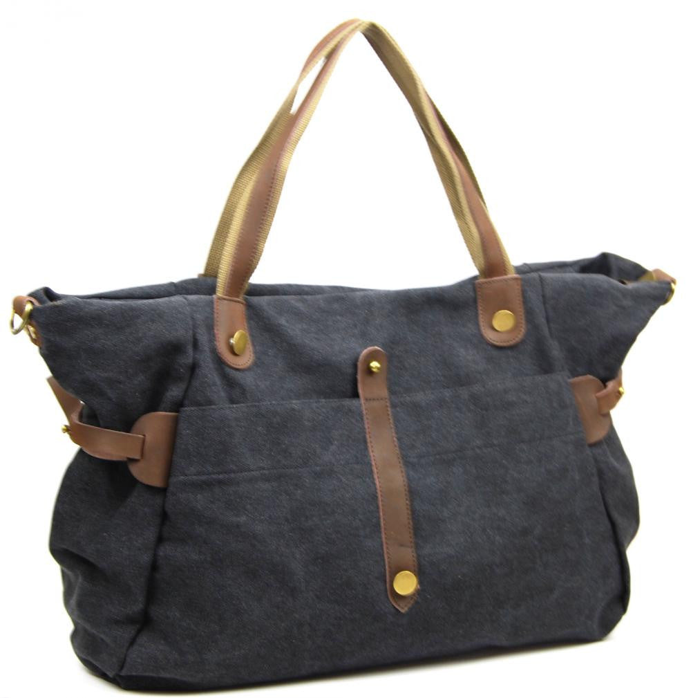 Sac de voyage et week-end cuir et toile FIDJI Noir